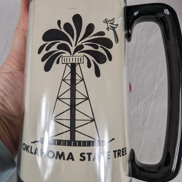 Thermo Serv Vintage Mug Cup Oklahoma State Tree Oil Rig Made in USA - Set of 3 - Picture 13 of 15